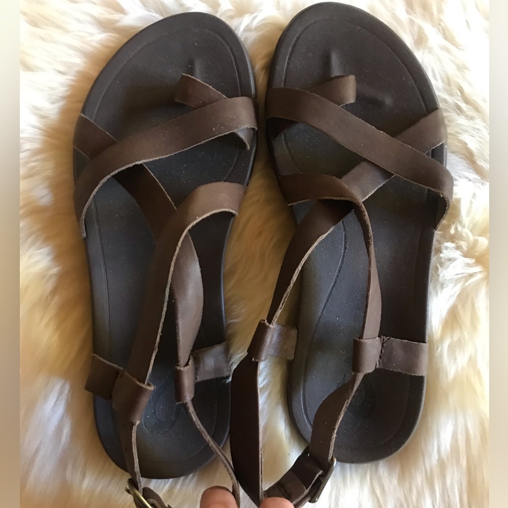 Olukai brown leather sandals.  Size 6.